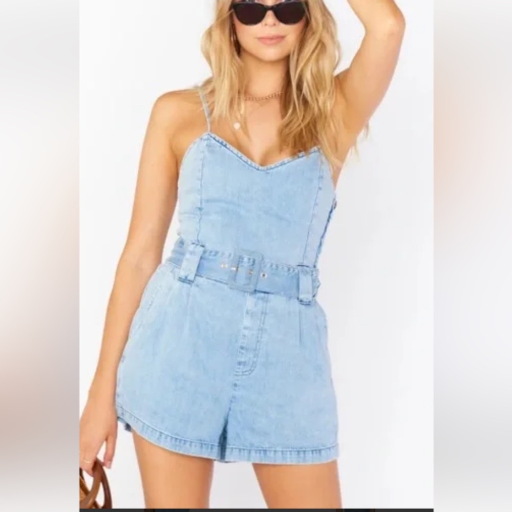 Show Me Your MuMu Light Blue Denim Jumpsuit